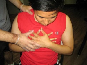 Angina is a condition (a group of symptoms caused by a core health disorder) that is caused when the source of oxygenated blood to the heart becomes limited.
